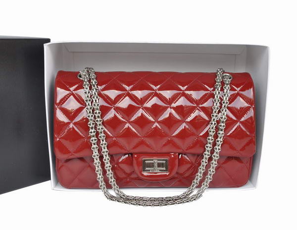Best Top Quality Chanel Classic Red Original Patent Leather Doulble Flap Bag Replica